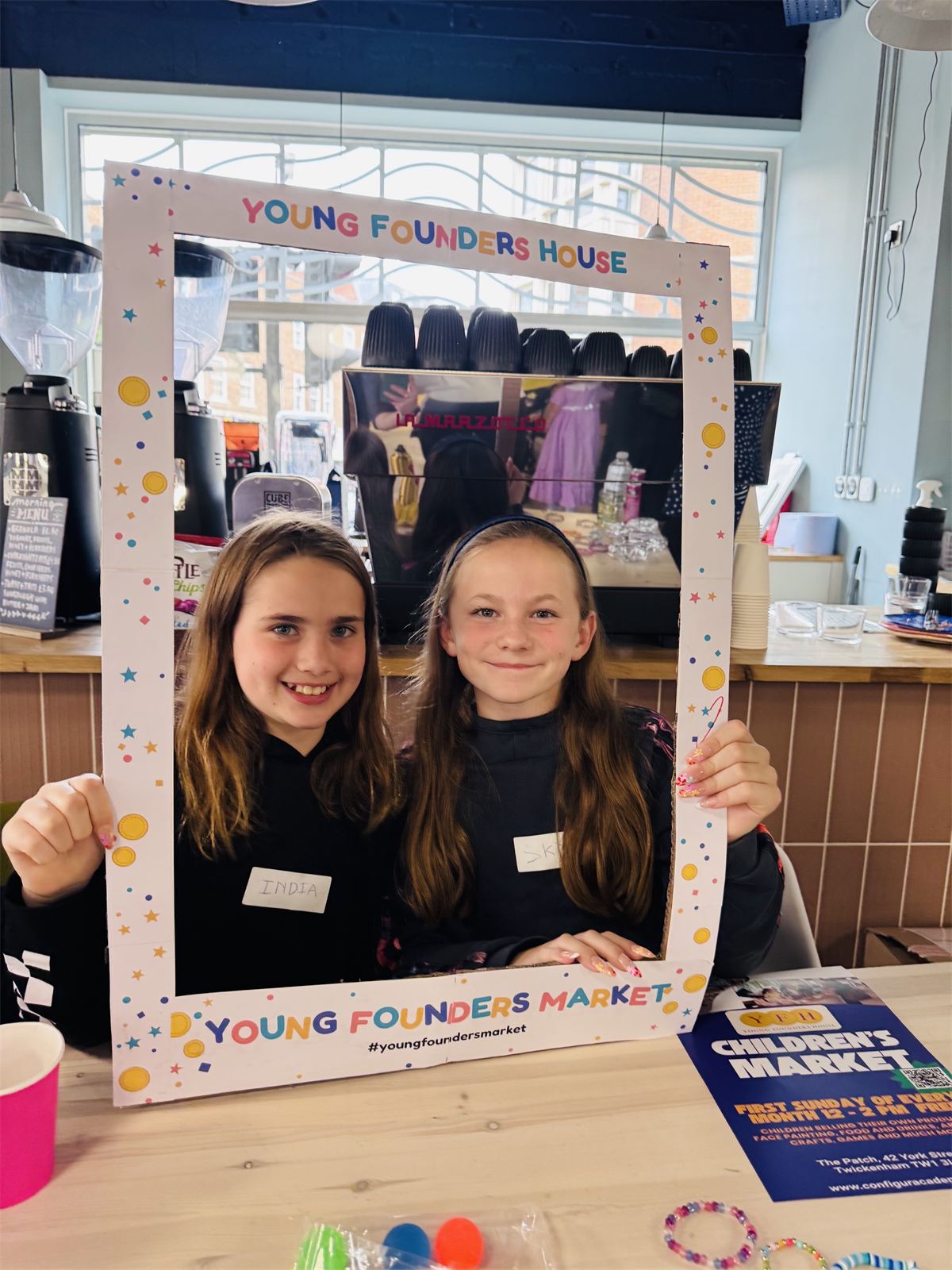 Two children at their stall at the Young Founders Market