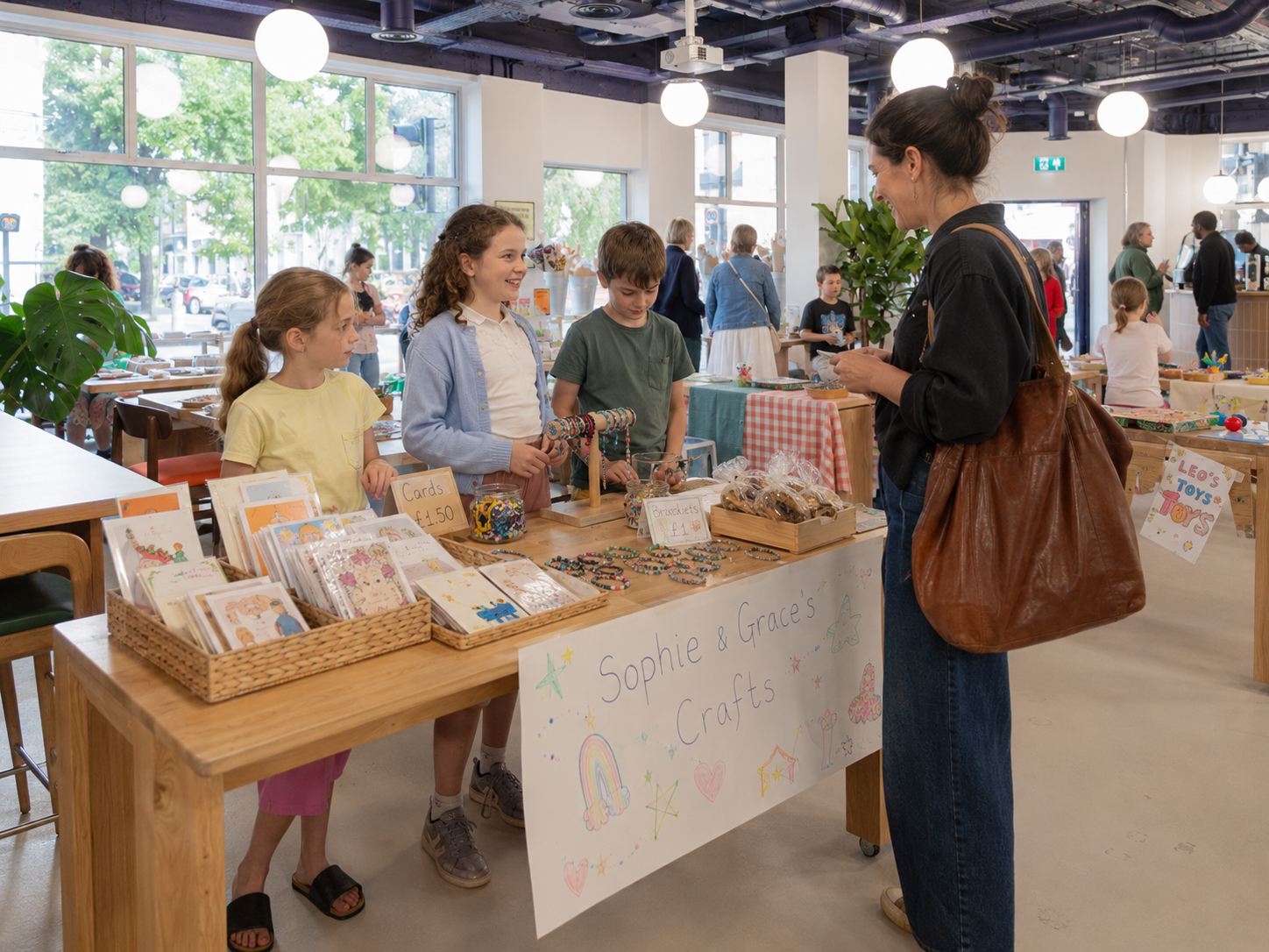 Children selling at the Young Founders Market in Twickenham