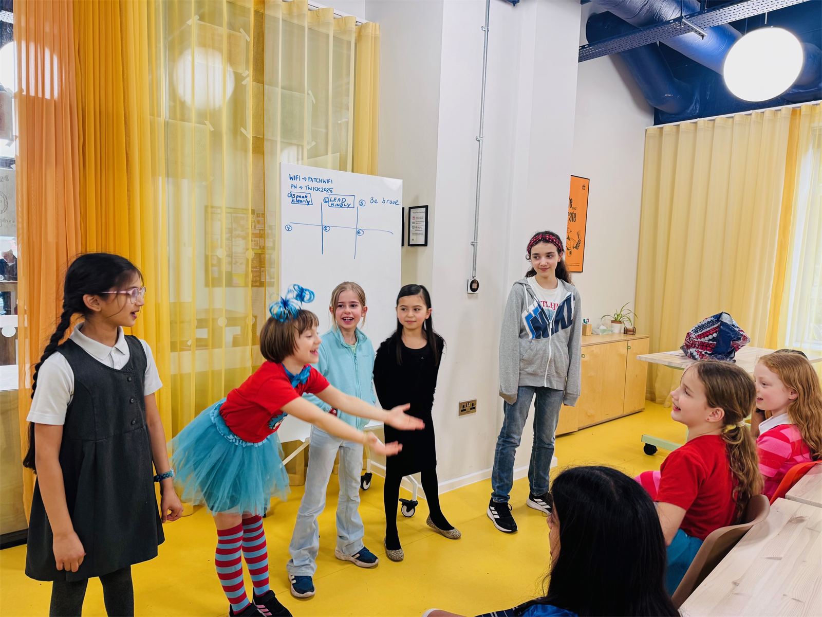 A child performing at a Rise to Lead session